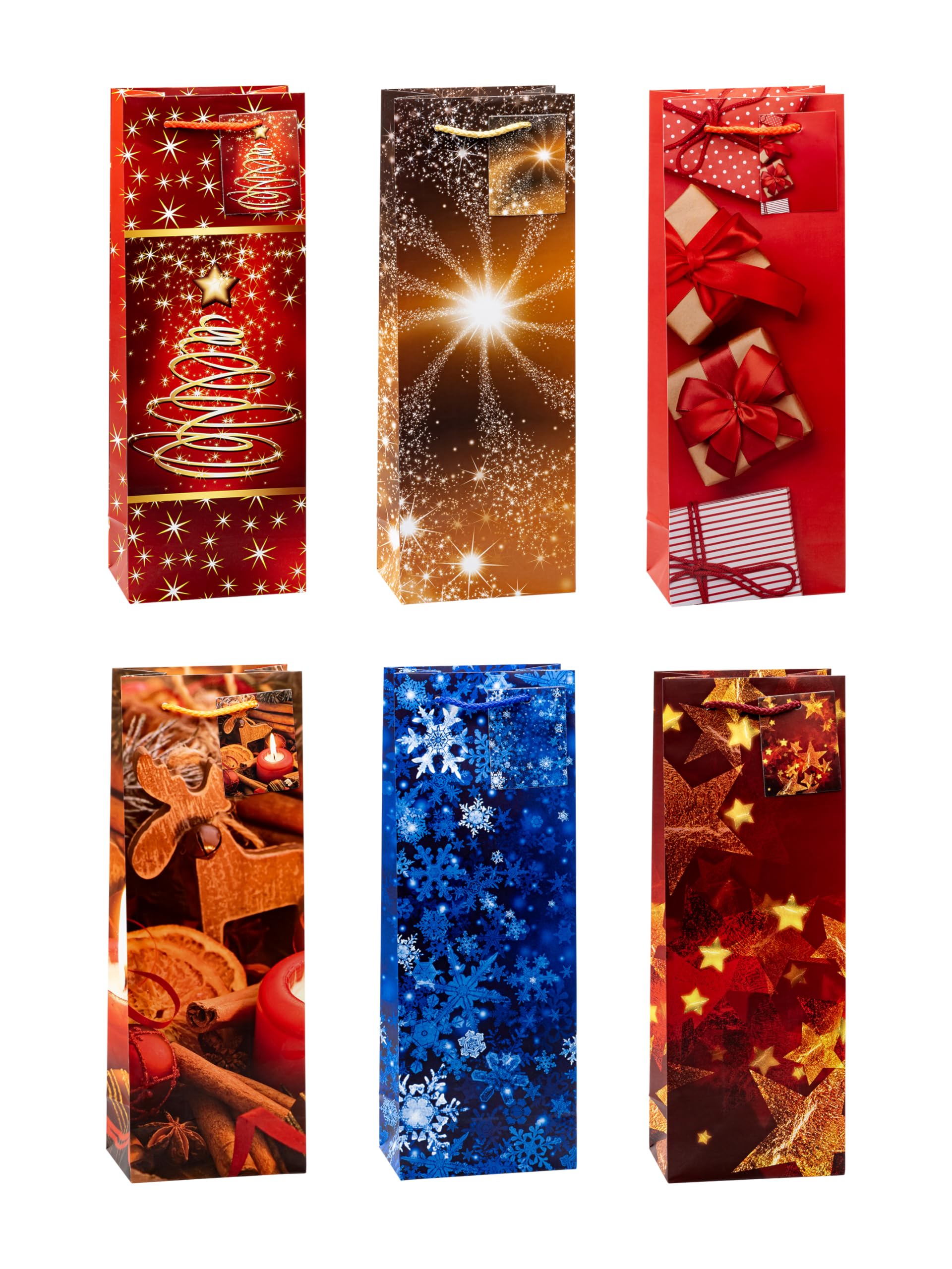 TSI 83288-A Gift Bags Christmas No 8, Pack of 12, Size: Bottle (4.5 x 3 x 14 inch)