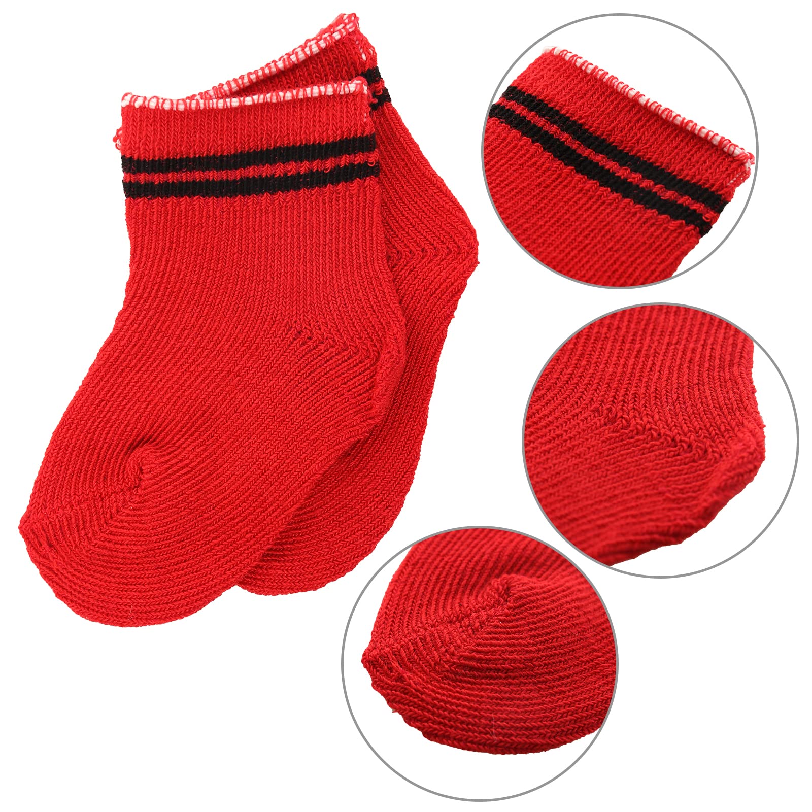 Miunana 5 Pairs Doll Socks for 18 Inch Girl Doll - Includes Striped, Two-Tone, and Solid Color Socks in 9 Colors