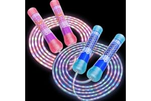 YONGNKIDS LED Jump Rope for Kids Colorful Skipping Rope Light Up Ropes for Girls Boys Fitness Exercise & Lights Dancing & Night Party Favors