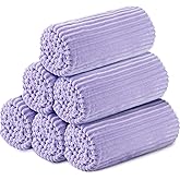 Buryeah 6 Pcs Flannel Throw Blanket Bulk 50 x 60 in Sleepover Blanket Outdoor Wedding Throw Lightweight, Oeko-tex Standard 100 Certified for Sofa Homeless Gifts (Light Purple)