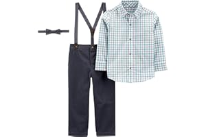 Simple Joys by Carter's Toddlers and Baby Boys' 4-Piece Special Occasion Bow-tie and Suspender Pants Set