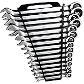 Jaeger 15pc Inch TIGHTSPOT 90-Tooth Ratcheting Wrenches Master Set - Our Largest SAE/INCH Set with Wrench Rack Organizer - Ou