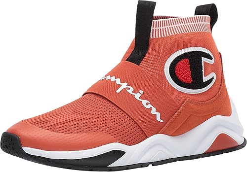champion men's rally pro big c knit sock top sneaker