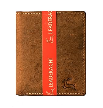 Leaderachi Hunter Leather Mens Wallet (Siena-Muskat)