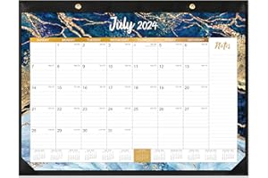 YOUTHAMAZING Desk Calendar 2024-2025 – Large Monthly Desk Calendar, Jul 2024 – Dec 2025, 22" x 17", 18 Months Desk Pad Calendar, Ruled Block, To-do List & Notes, Tear Off, Best Desk/Wall Calendar - Gorgeous Marble