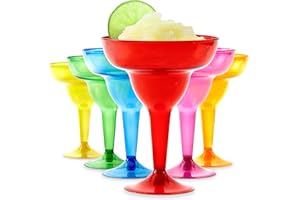 Stock Your Home Multicolor Plastic Margarita Glasses Disposable (Set of 48) Decorations for Cinco de Mayo Parties, Colorful C