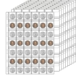 Ettonsun 10 Sheets Coin Collecting Pages 42-Pocket