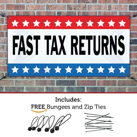 Amazon Com Half Price Banners Fast Tax Returns Vinyl Banner