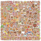 200pcs Capybara Stickers with Gift Box, Vinyl Waterproof Aesthetic Cute Cartoon Animals Decals Stickers for Laptop, Water Bottles, Skateboard, Book, Scrapbook Luggage Capybara Decals
