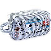 Sazuwu Cruise Makeup Bag Gifts Cruise Ship Essentials for Women Cruises Themed Gift for Daughter Sister Niece Cosmetic Bag with Zipper Summer Vacation Gift for Friend Graduation Birthday Present