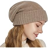 Cashmere Blend Satin Lined Beanie Hat Wool Winter Hats for Women Men Cuffed Hat Silk Lining Slouchy Beanie Women Knit Hat