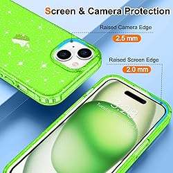 Hython Case for iPhone 15 Plus Case Glitter, Cute