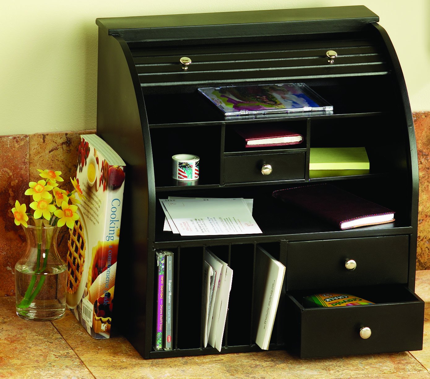 Rolltop Desk Organizer Black Amazon.co.uk Office Products