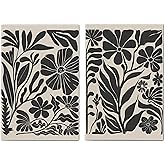 Geqtt Boho Floral Dish Towels - Vintage Abstract Flowers Waffle Weave Kitchen Towels, Bathroom Towel Sets Decorative, Boho Floral Hand Tea Towel (16×24 Inches)