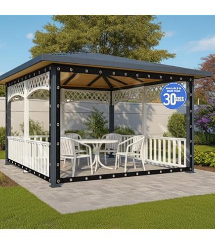Covers & All Heavy Duty Clear Vinyl Tarp – 20 Mil Waterproof Clear Tarp with Grommets for Patio, Porch, Gazebo, Greenhouse & Chicken Coop (5 x 8 ft)