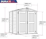 Duramax StoreMate PLUS 6x6 Plastic Garden Shed with Heavy-Duty Floor Dark Grey view 6