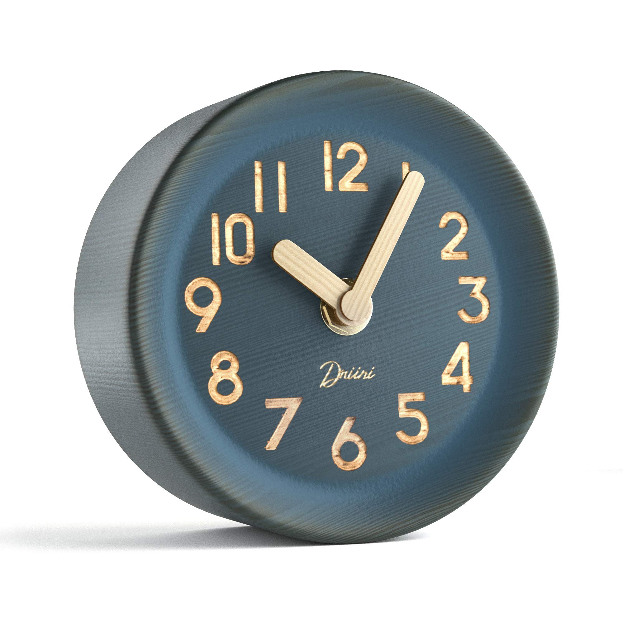 Buy Driini Wooden Analog Desktop Clock 4.3 in. Decorative Pinewood