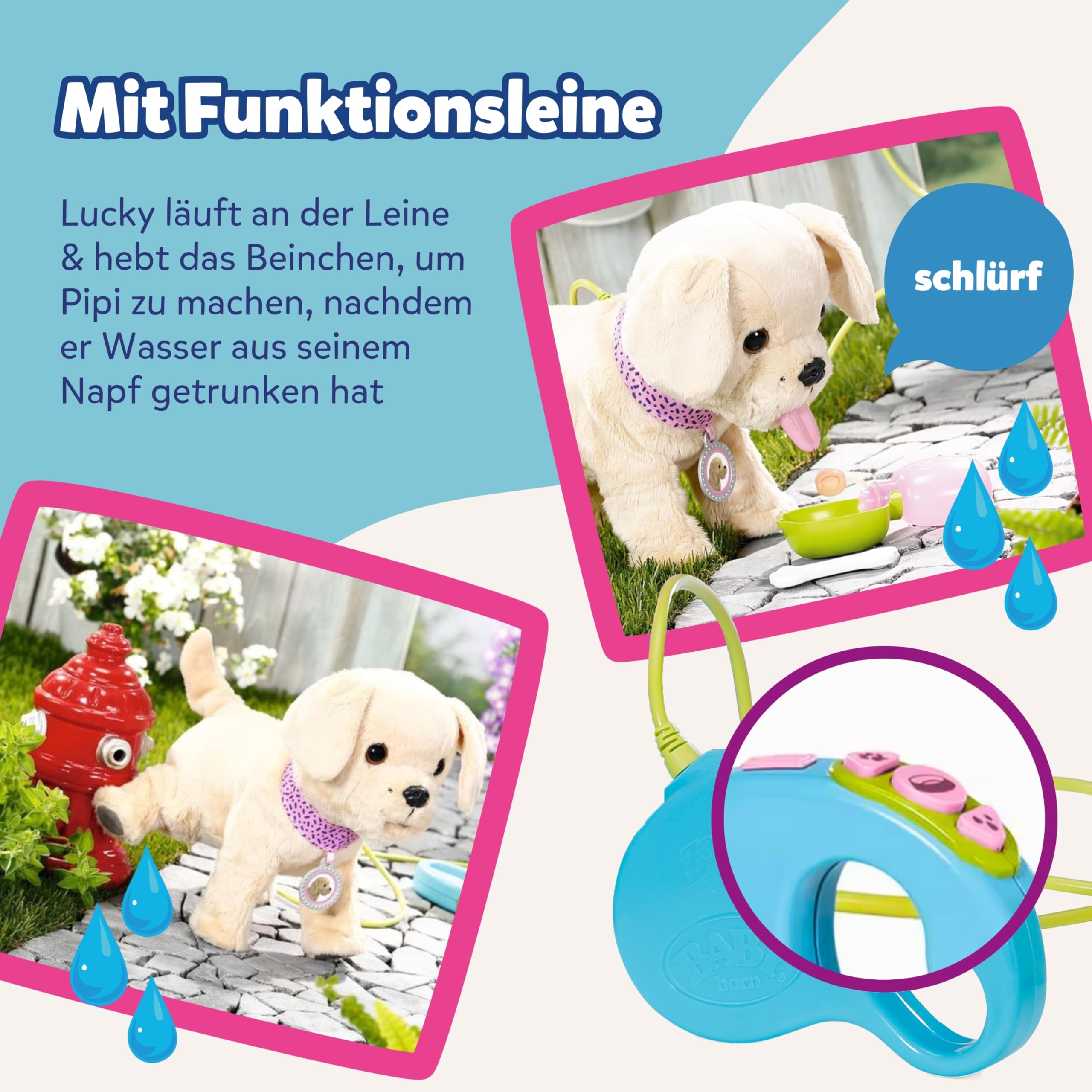 BABY Born Mein Hund Lucky mit 5 verschiedenen Funktionen, für Kinder ab 3 Jahren, funktioniert mit Batterien, 835869 Zapf Creation 4