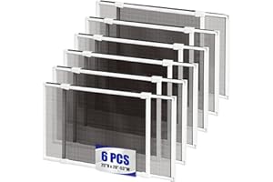 TOOCUST 6 Pack Expandable Window Screen, 2 Way Adjustable Sliding Window Screen, Horizontal (20" H x 28" - 53" W), Horizontal and Vertical Adjustable, Replacement Screen for Window, Window Screens Mesh