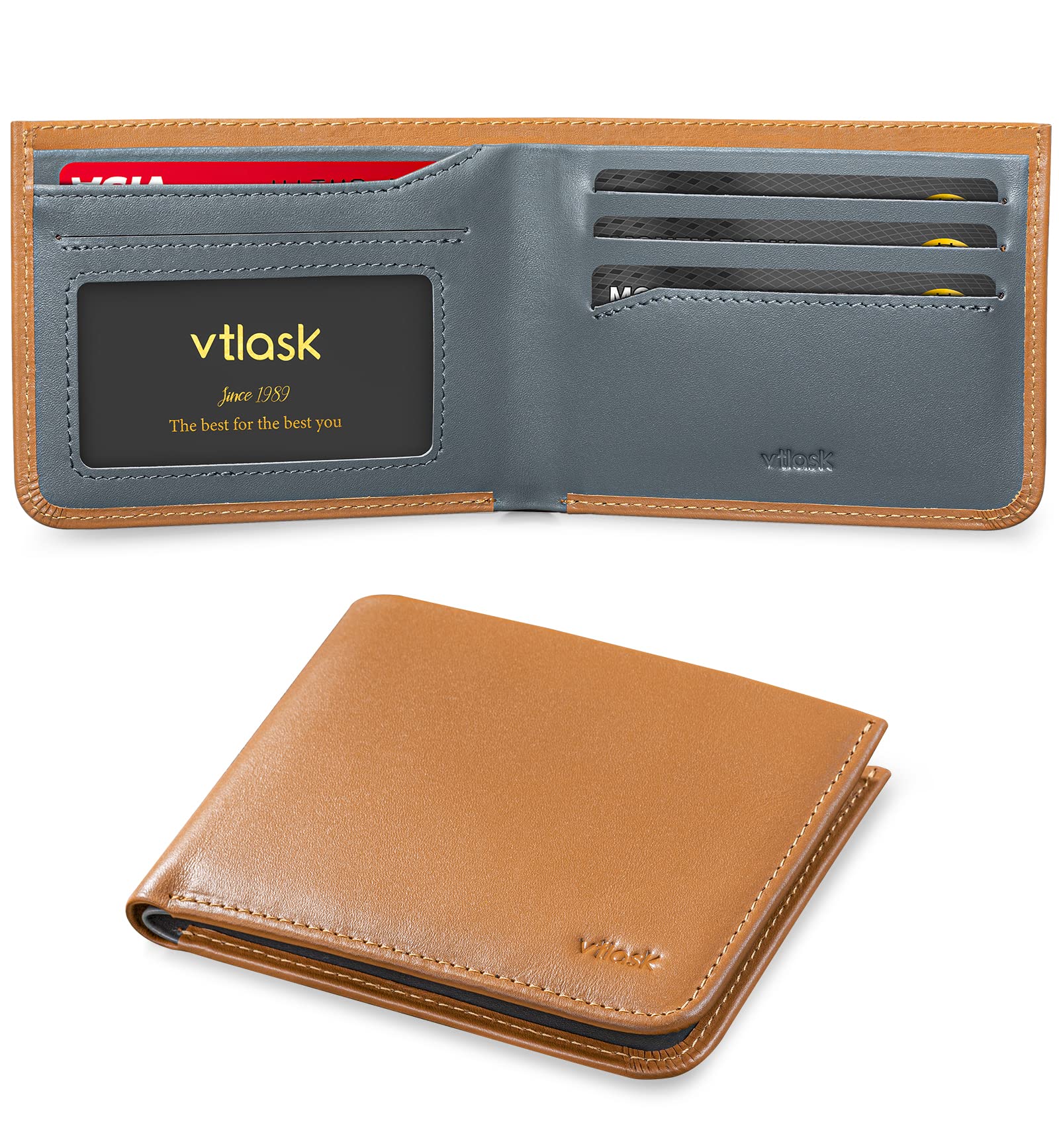 VTLASK Slim Hide & Seek Wallet for Men With Hidden Pocket and Coin ...