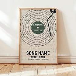 Personalized Song Lyrics Wall Art - Custom Song