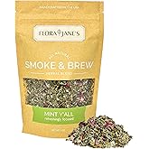 Herbal Blend for Smoke and Tea - Smoke & Brew Mint Ya'll for Refershing Focus - Peppermint, Spearmint and Rose Petal - Organic and Wildcrafted Herbs (1oz Bag)