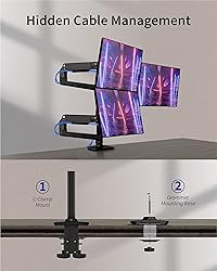Ergounion Triple Monitor Mount, Holds Screens up to