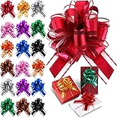 WILLBOND 20 Pieces 6 Inch Pull Bows Gift Wrapping Ribbon Pull Bows for Valentine Wedding Baskets Christmas Multicolor Wrap Accessory for Gift Present Holiday Decor(Multi Color)