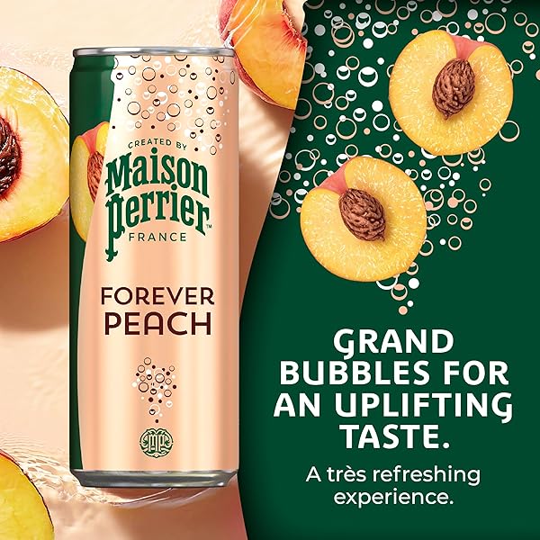 MAISON PERRIER FOREVER PEACH FLAVORED SPARKLING WATER, 11.15 FL OZ CANS, 8 COUNT 89.2 FL OZ