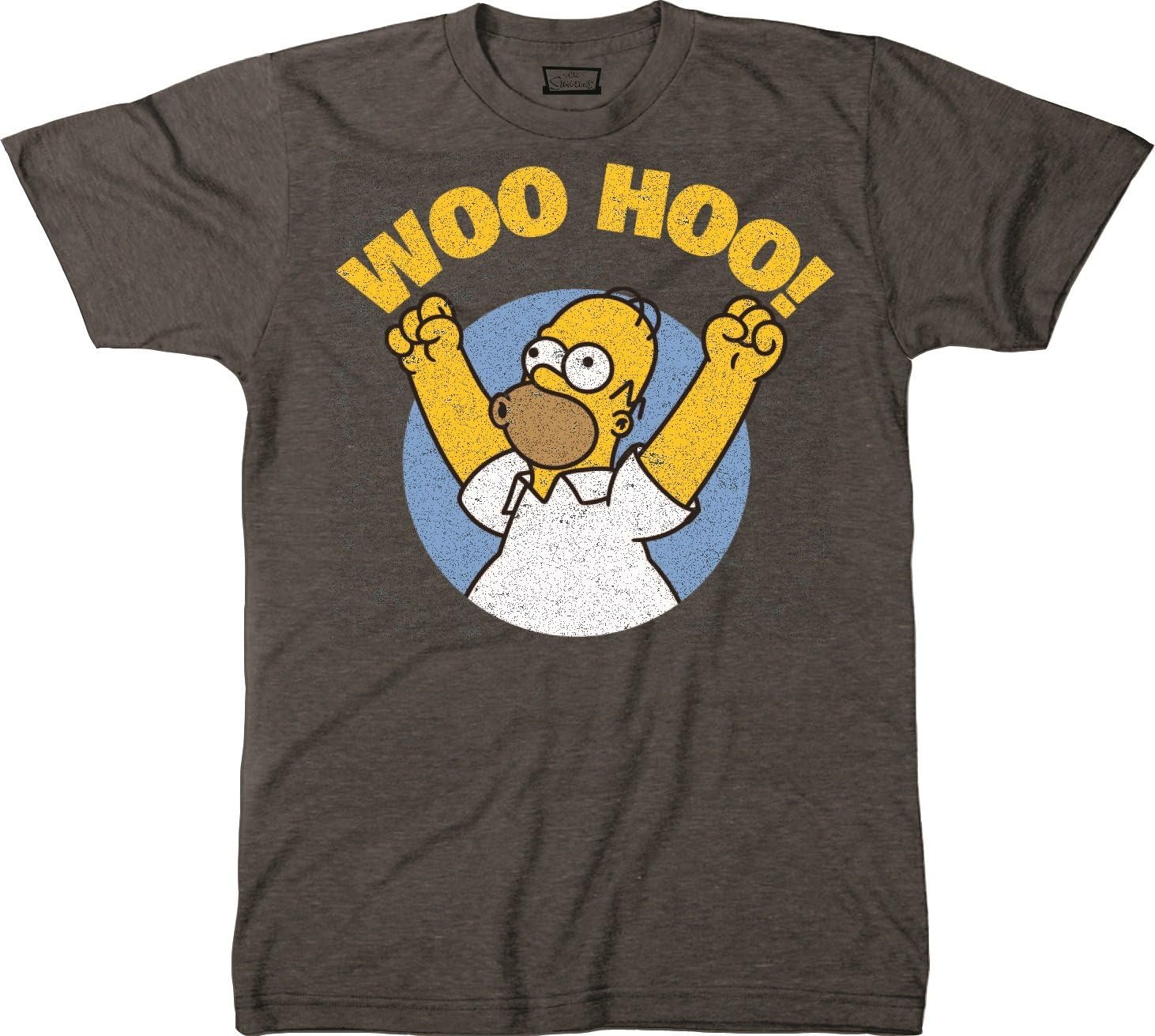 Homer Simpson Woo Hoo T Shirt-X Large Charcoal Heather