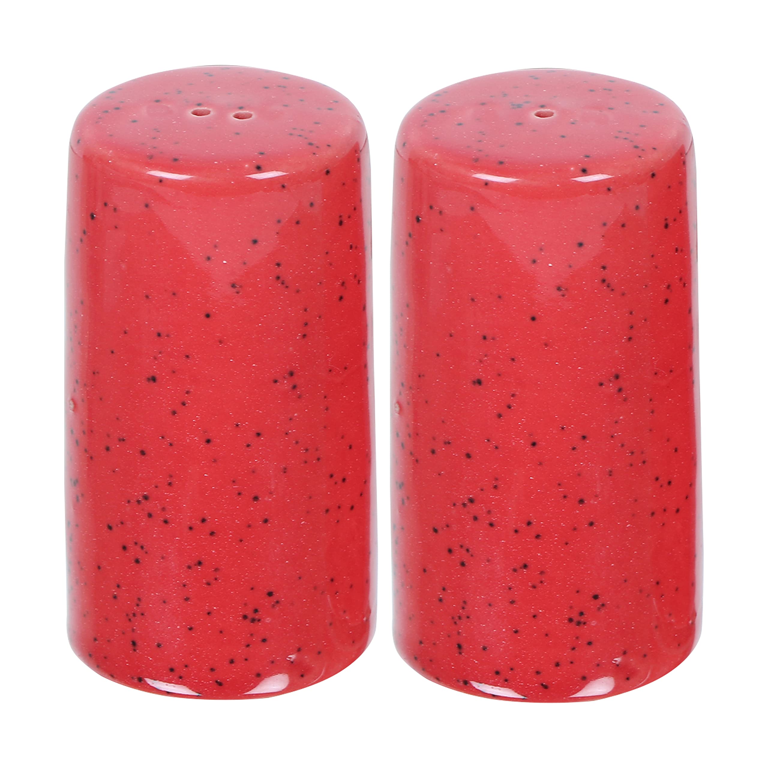 Salt and Pepper Shakers Set Farmhouse Kitchen Decor Ceramic Salt Shaker - Wedding Registry Ideas Gifts Salt and Pepper Set Holder Table Décor,Modern Table Ceramic Shakers (Set of 2) - Red Matt