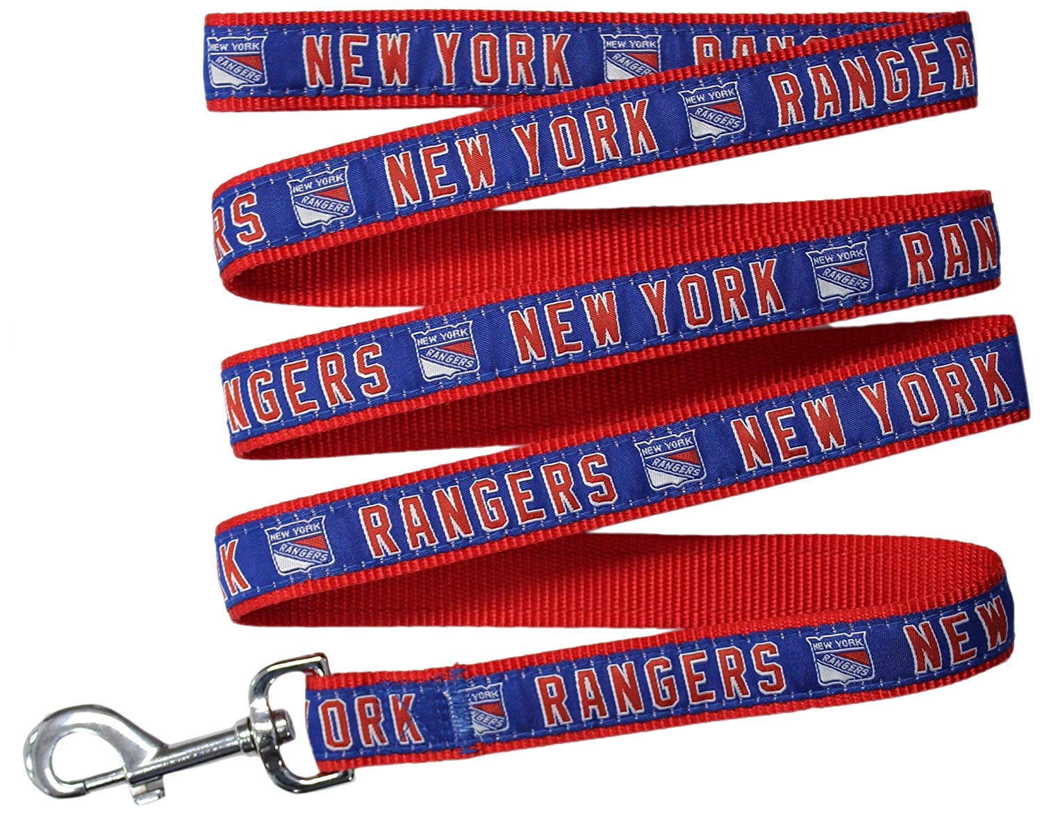 Pets First NHL New York Rangers Leash for Dogs & Cats, Walk Cute & Stylish! The Ultimate Hockey Fan Leash!, Large (6 ft Long x 1 in Width) (NYR-3031-LG)