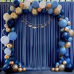 8x10FT Navy Blue Backdrop Curtains for Wedding
