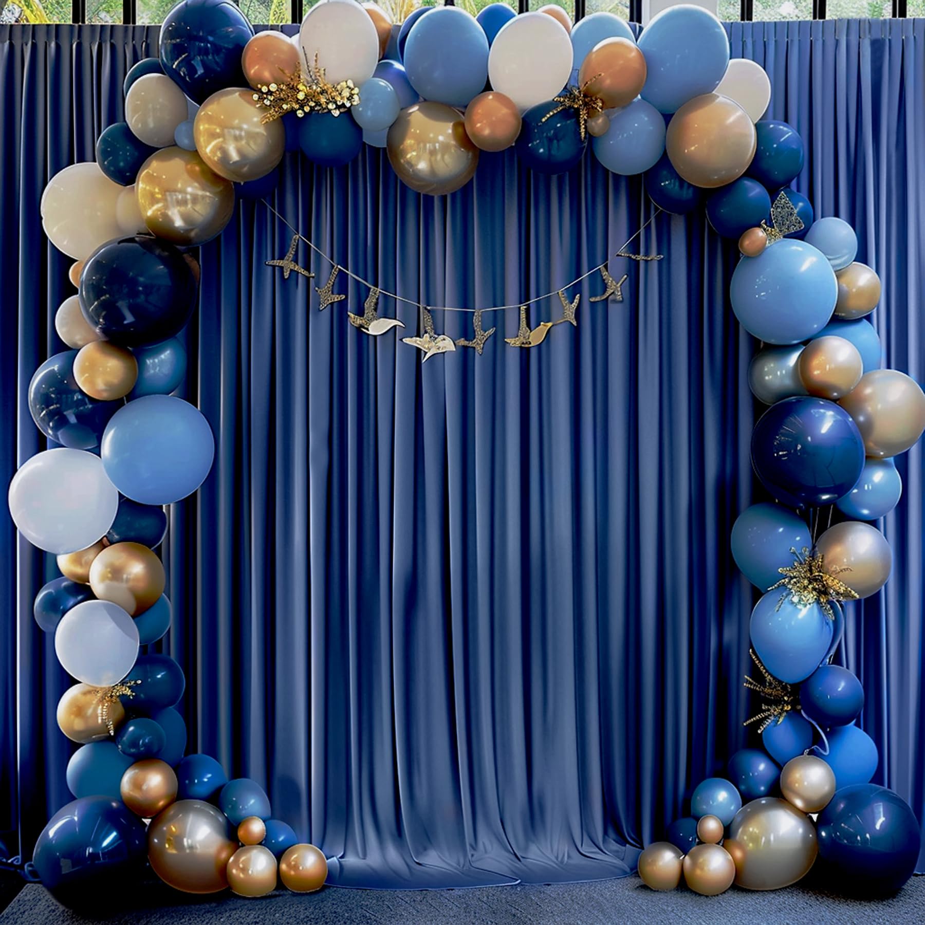 8x10FT Navy Blue Backdrop Curtains for Wedding