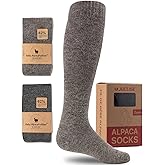 Juclise Alpaca Wool Heavyweight 15-25 mmHg Knee High Compression ​Support Socks Thick Winter Thermal Warm Soft Travel Flying
