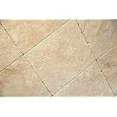 Light / Ivory 12X12 Tumbled Travertine Tile