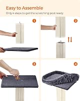 Feandrea Cat Scratching Post with Plush Perch 40x30 cm, 71 cm Tall view 8