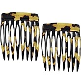Camila Paris CP2008/2 French Hair Side Comb Handmade Small Tokyo French Twist Hair Combs Decorative, Strong Hold Hair Clips for Women Bun Chignon Up-Do Styling Girls Hair Accessories, Made in France
