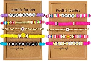LELEAN 10pcs Taylor Friendship Bracelet kit, Eras 1989 Red Tour Lover Swifti Bracelets Preppy Party Outfits Accessories Taylor Concert Set For Taylor Fans Swiftie Gifts