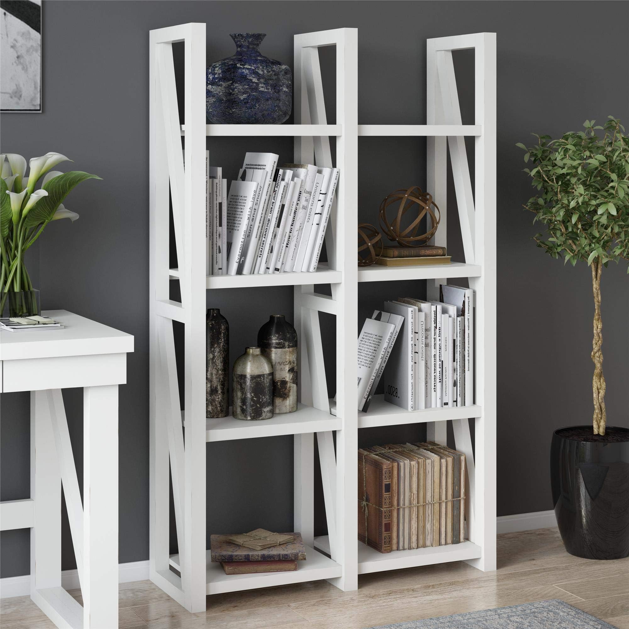 Ameriwood HomeCrestwood Room Divider, White Bookcase,