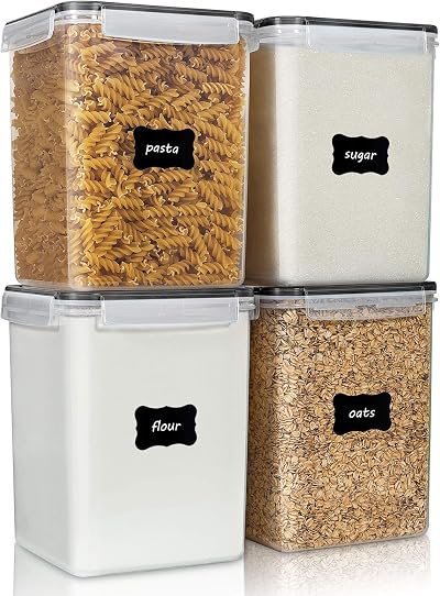 Vtopmart Large 5.2L 175oz Storage Containers 4 Pack with Lids BPA Free