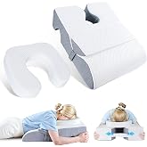 Face Down Pillow After Eye Surgery, Adjustable Prone Massage Pillow | Foam Prone Stomach Sleeper, Ergonomic Breast Groove, Remove Washable Cover for BBL, Vitrectomy, Retina, GERD