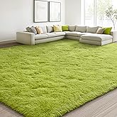 EVOIONOS 6x9 Washable Large Area Rug for Living Room, Fluffy Shag Rug for Bedroom, Ultra Soft Plush Non Slip Carpet for Indoor Floor Bedside Nursery Kids Girls Dorm Home Decor Aesthetic, Grass Green