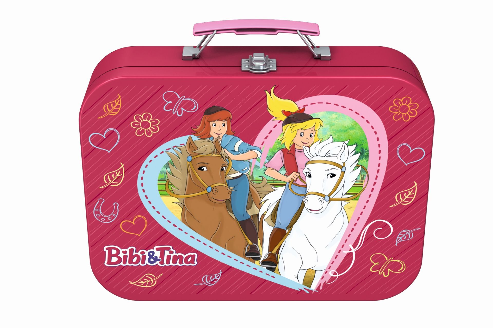 Schmidt Spiele 56509 Bibi und Tina, 4 Kinderpuzzle im Metallkoffer, 2x100 und 2x150 Teile 4