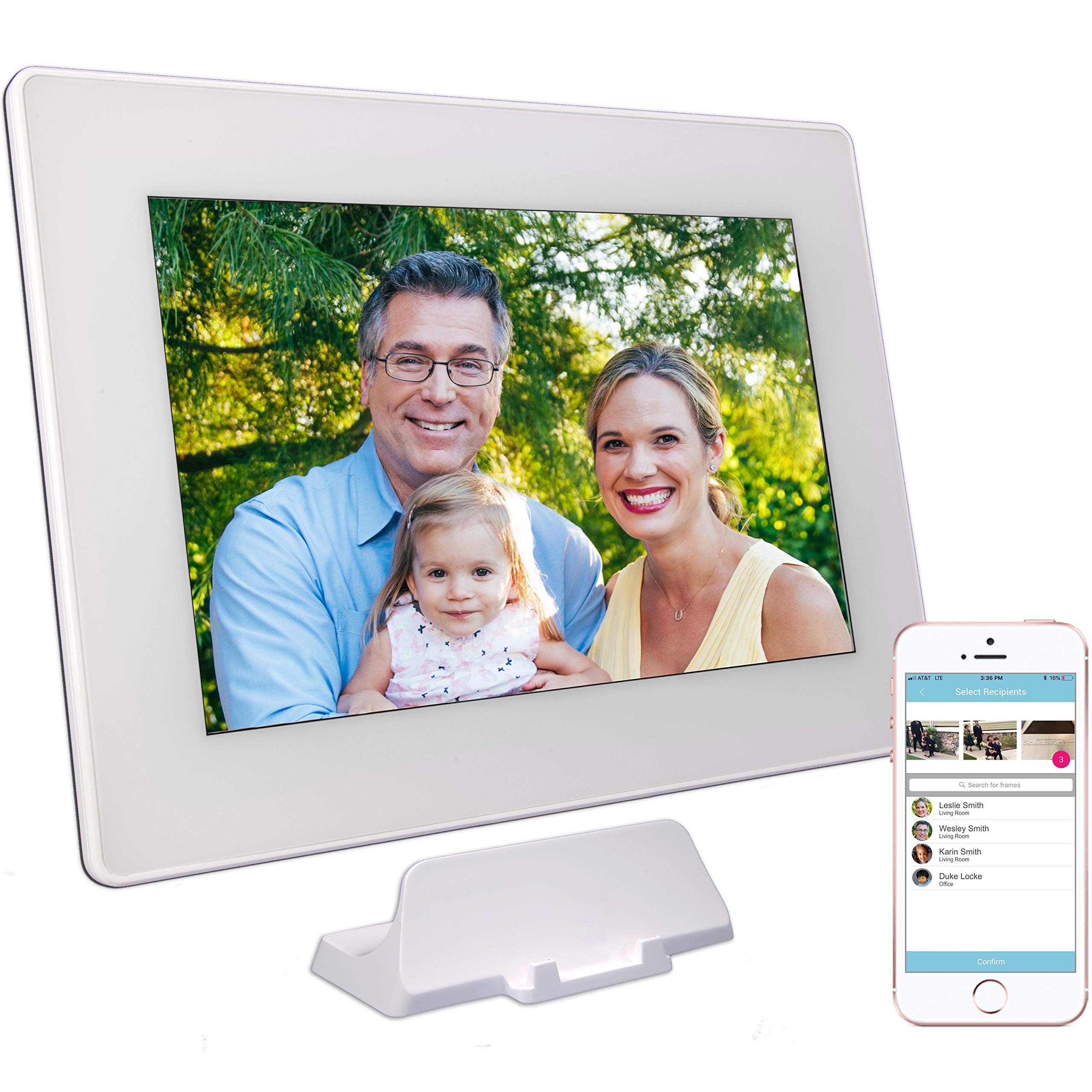 PhotoSpring (16GB) 10inch WiFi Cloud Digital Picture Frame Battery