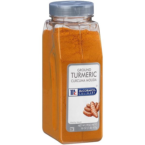 MCCORMICK CULINARY GROUND TURMERIC, 16 OZ – ONE 16 OUNCE CONTAINER OF POWDERED TURMERIC SPICE PERFECT FOR INDIAN, SOUTHWEST ASIAN, MIDDLE EASTERN, AND NORTH AFRICAN CUISINES