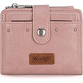 Montana West X Wrangler Women Wallet Small Women's Wallets, Card Cases & Money Organizers Bifold Small Wallet for Women Ladies Female with Removable ID Window