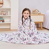 Viviland Kids Throw Blanket, Unicorn Print Blankets for Girls, Warm Lightweight Plush Throw Blanket Unicorn Fleece for Sofa Chair Couch Bed, for Kids, 50