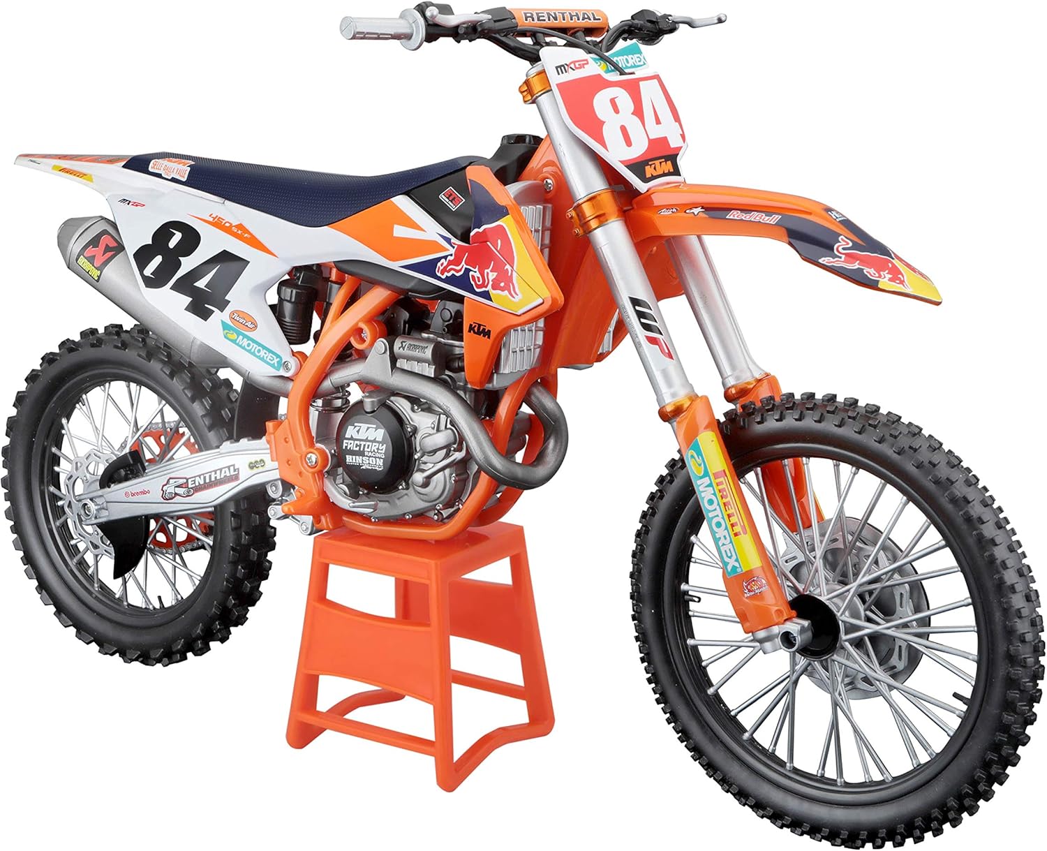 Bburago Red Bull KTM Supercross SX450 Jeffrey Herlings, 1:6 Scale, Detailed Diecast Model, Working Suspension - Image 3