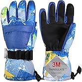 Pnosnesy Ski Gloves, Warmest Waterproof and Breathable Snow Gloves for Cold Weather, Fits Both Men & Women,for Parent Child Outdoor